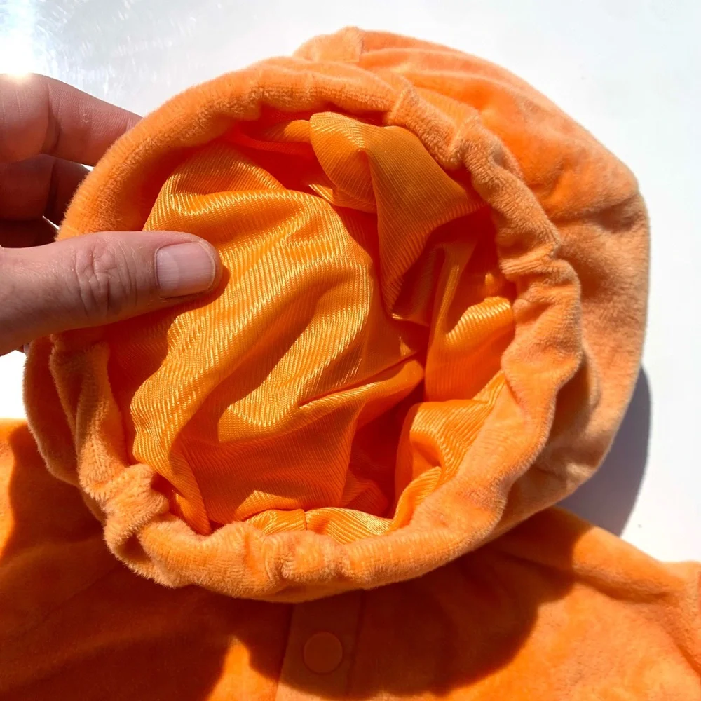 Pumpkin Plush Baby Costume - Orange Jack-o'-Lantern Size 12-18 Months - Picture 13 of 15